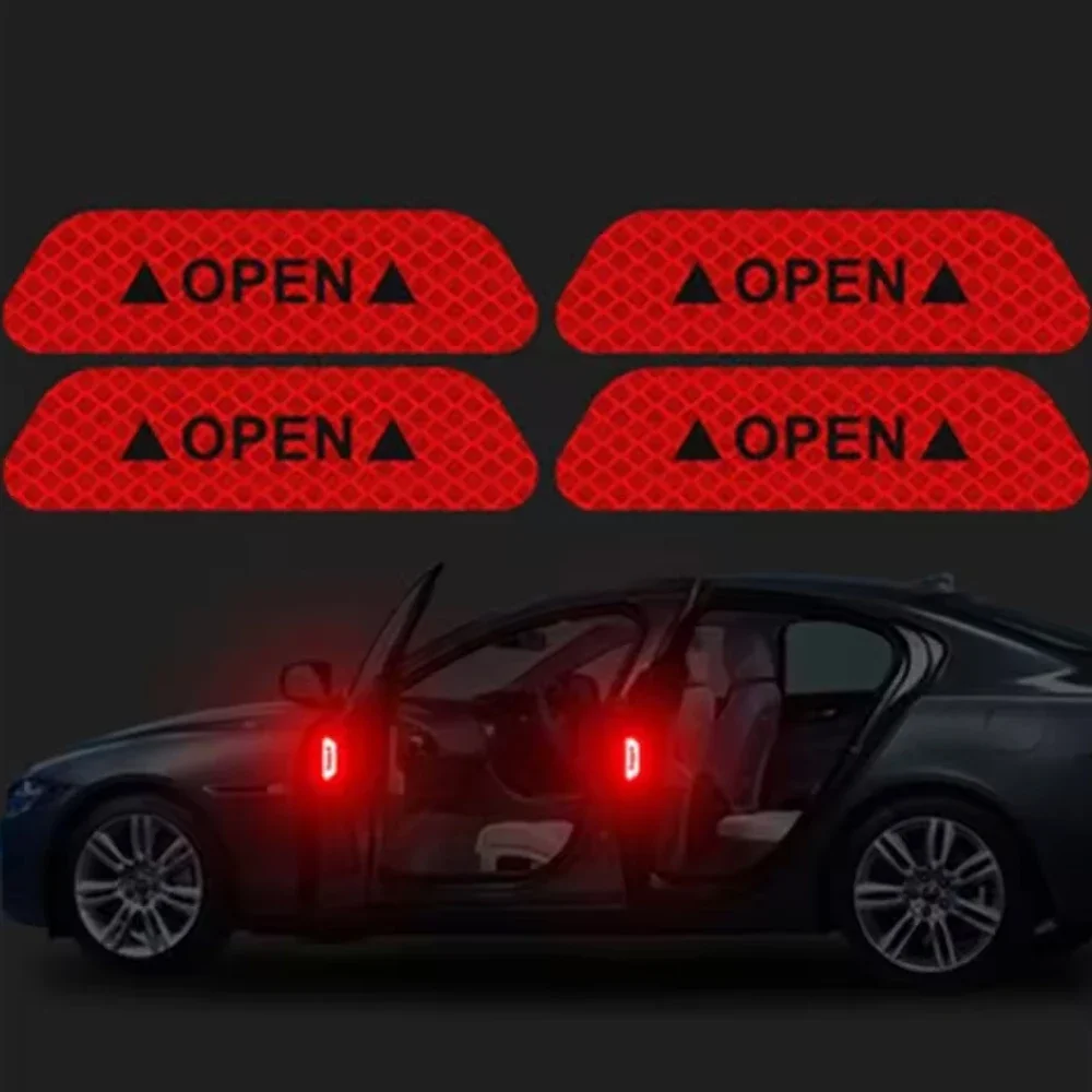 

4Pcs Car Door Safety Reflective Warning Sticker For Genesis G70 G80 G90 GV60 GV70 GV80 Auto Accessories