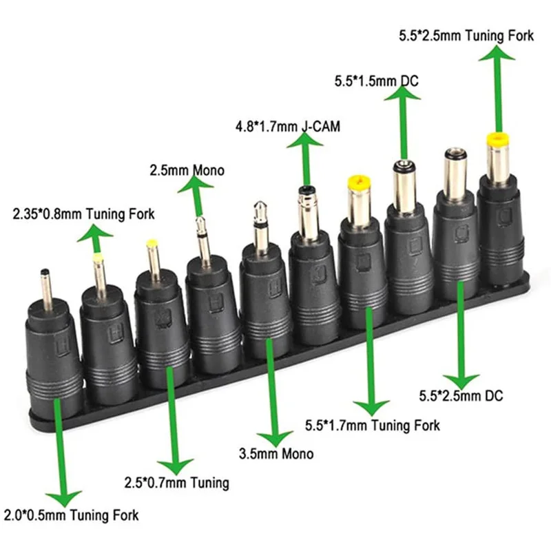 Adaptador de corriente Universal, puntas de conector para Lenovo Thinkpad, juegos de fuente de alimentación de ordenador portátil, juegos de enchufes, 5,5mm x 2,1mm, CC, CA, 38 Uds.