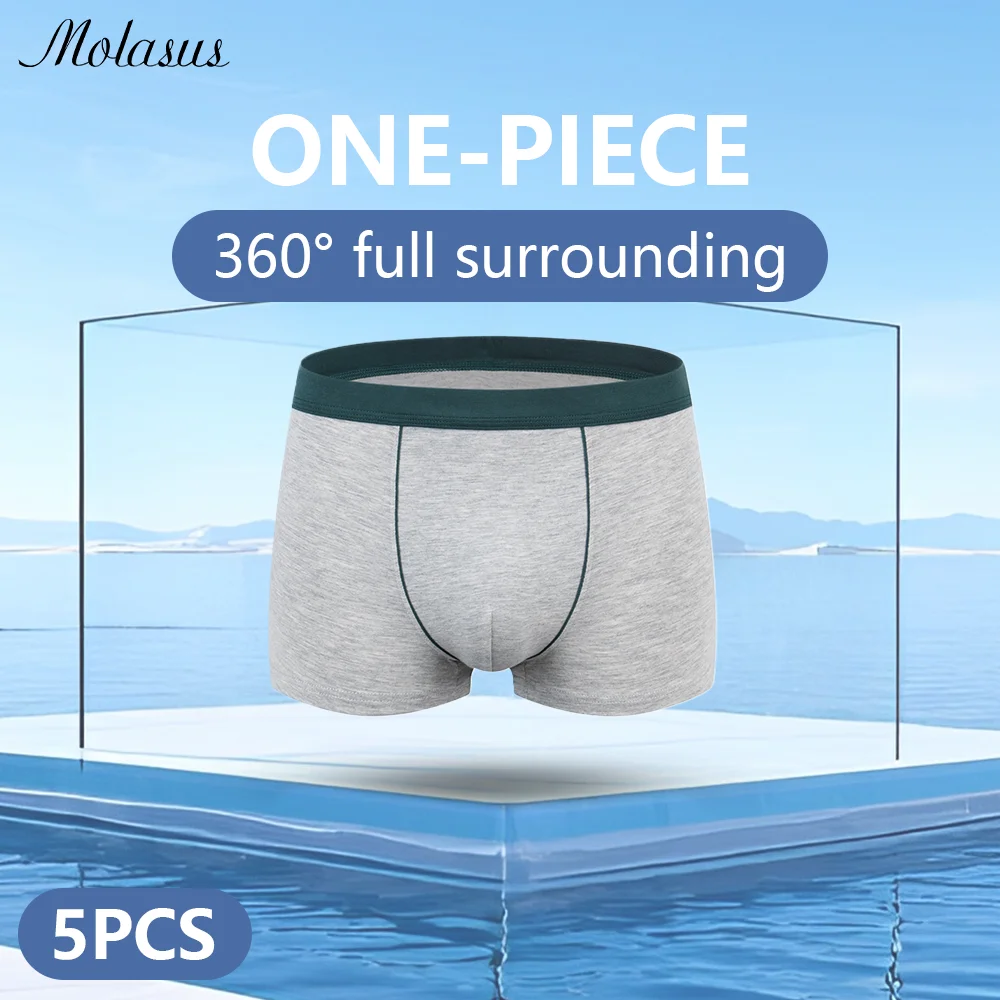 5pcs Cotton Boxer Shorts Men Underwear Soft Breathable Male Underpants for Men Homme Boxershorts Slips Sexy Thin Panties S-5XL