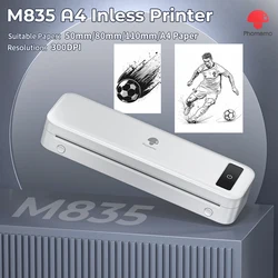 Phomemo Portable Printer Wireless Inkless Printer Thermal M835 for PC Mobile Bluetooth Support A4 Thermal Paper Roll Printer