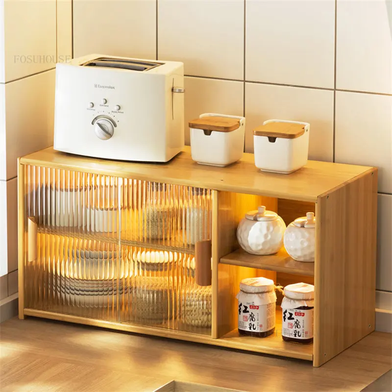 

Modern Bamboo Kitchen Storage Shelf Seasoning Space Saving Kitchen Drawers Cabinets Locker Showcase Muebles De Cocina Furniture