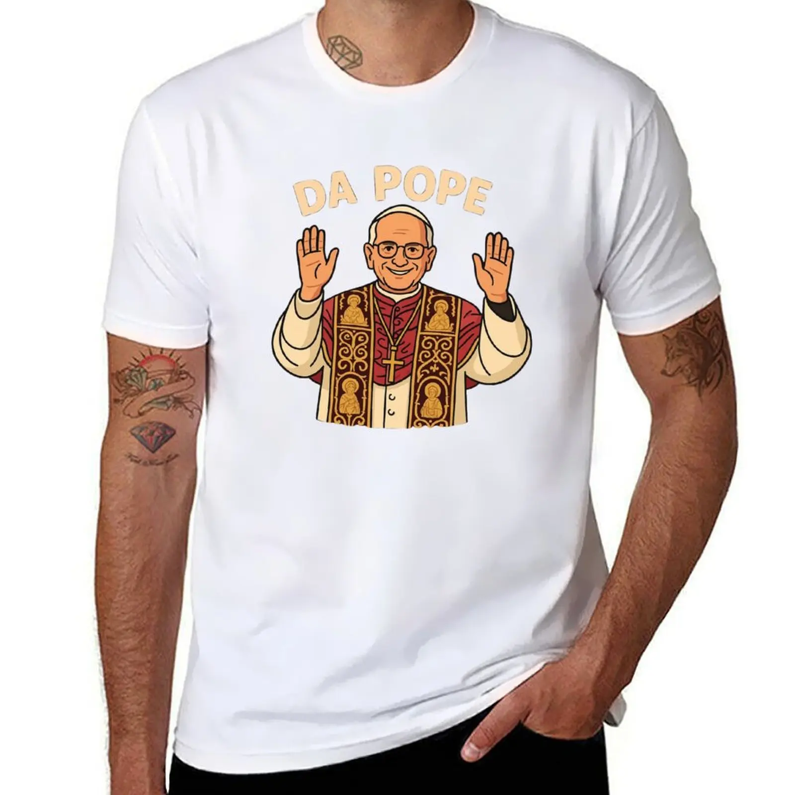 

da pope cute quotes T-Shirt man t shirt summer t shirts for man pack cotton T-Shirt
