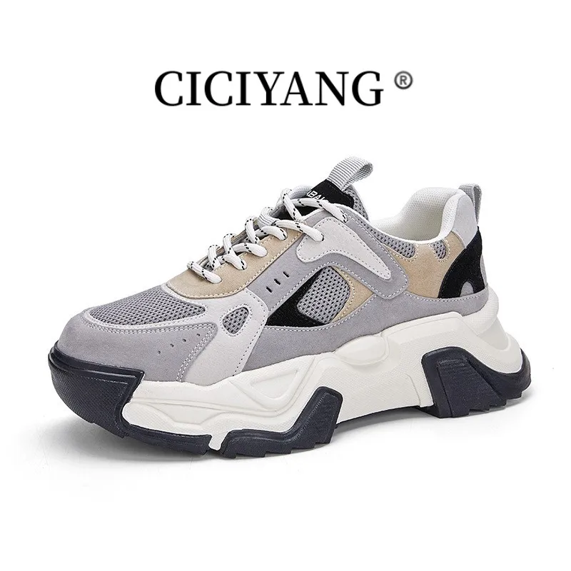 

CICIYANG Waffle Sneakers Women 2023 Autumn New Mixed Colors Lace-Up Platform Trainers Ladies Trend Casual Shoes Handmade