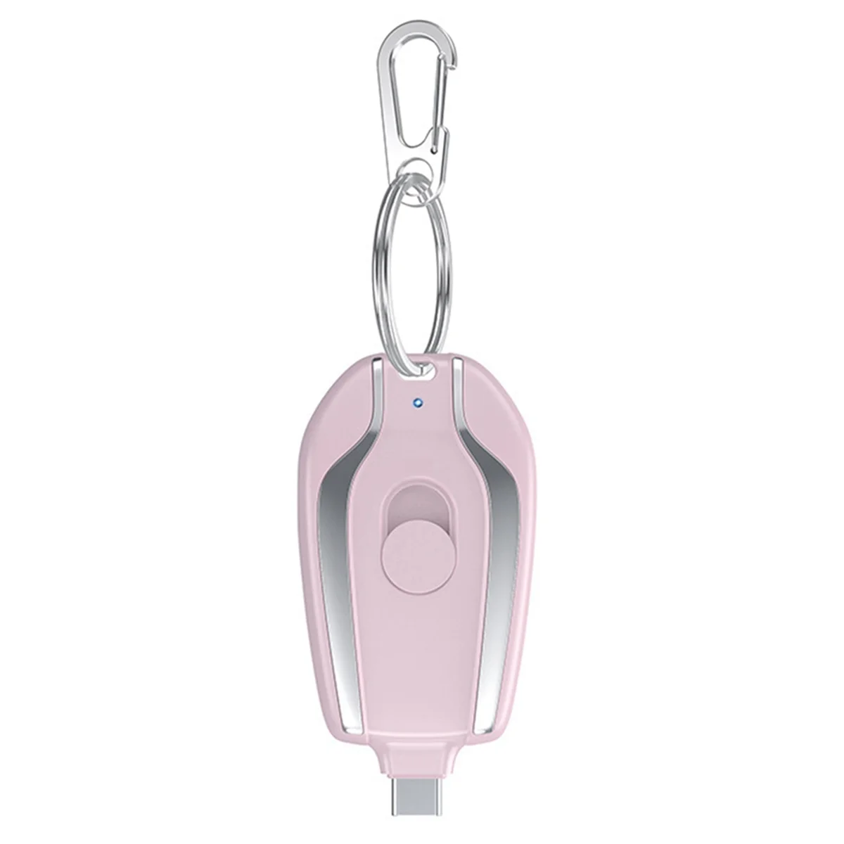 Mini banco de energía portátil de 1200MAh, llavero, batería externa de repuesto para teléfono móvil, tipo C rosa