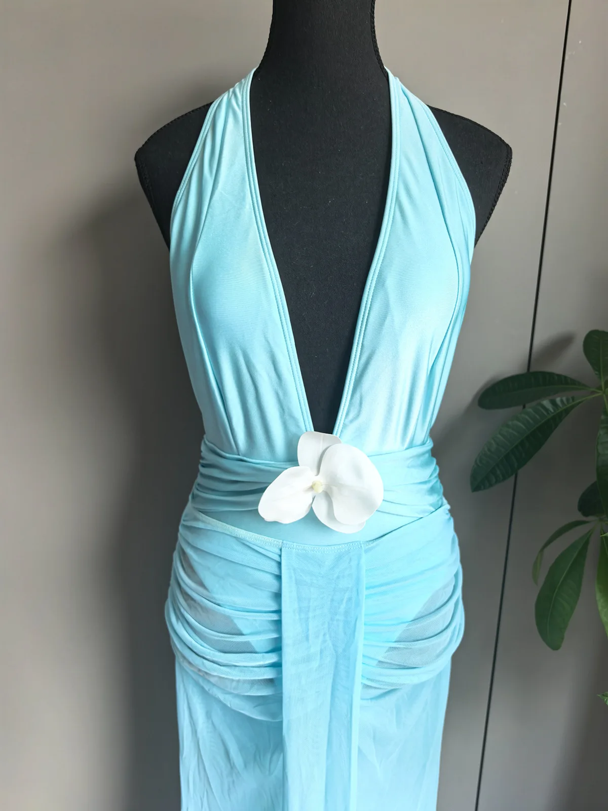 2025 Sexy Women One Piece Swimsuit Female Swimwear High Waist Monokini Swimming Suit Maxi Dress Bathing Suit Beachwear Cover Ups