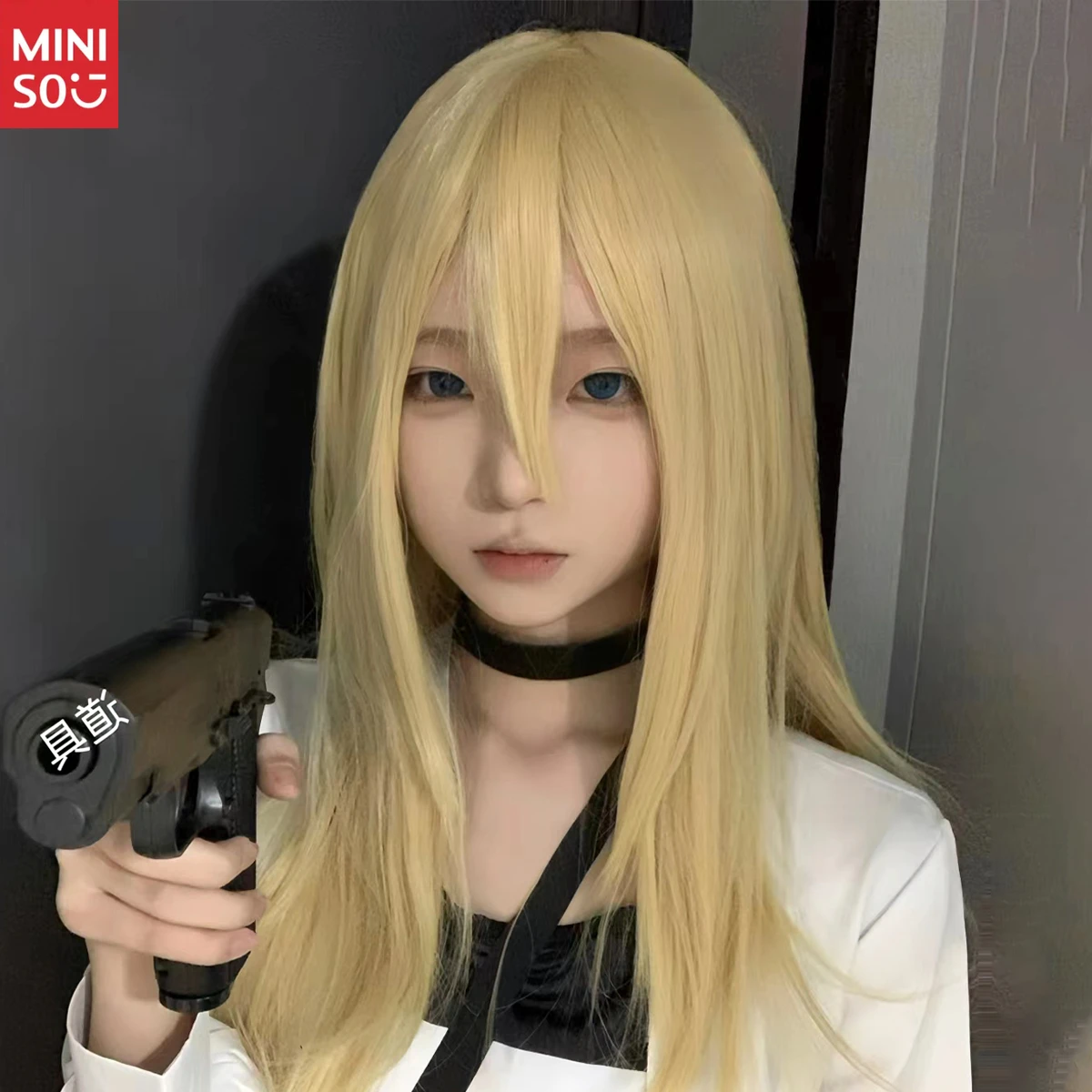 

Парик Kill Angel в стиле аниме Reggie Cos - пушистая воздушная челка, прямые волосы, милый стиль Лоли, полный парик для косплея для нарядов персонажей для девочек