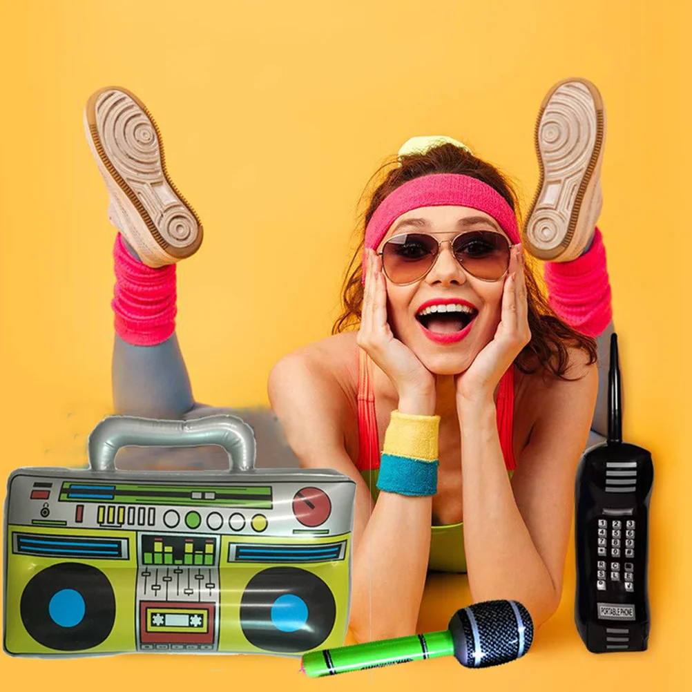 

Inflatable Mobile Phone Prop Durable PVC Material Party Decoration Photo Props Best 80s 90s Supplies Gifts for Family Friends