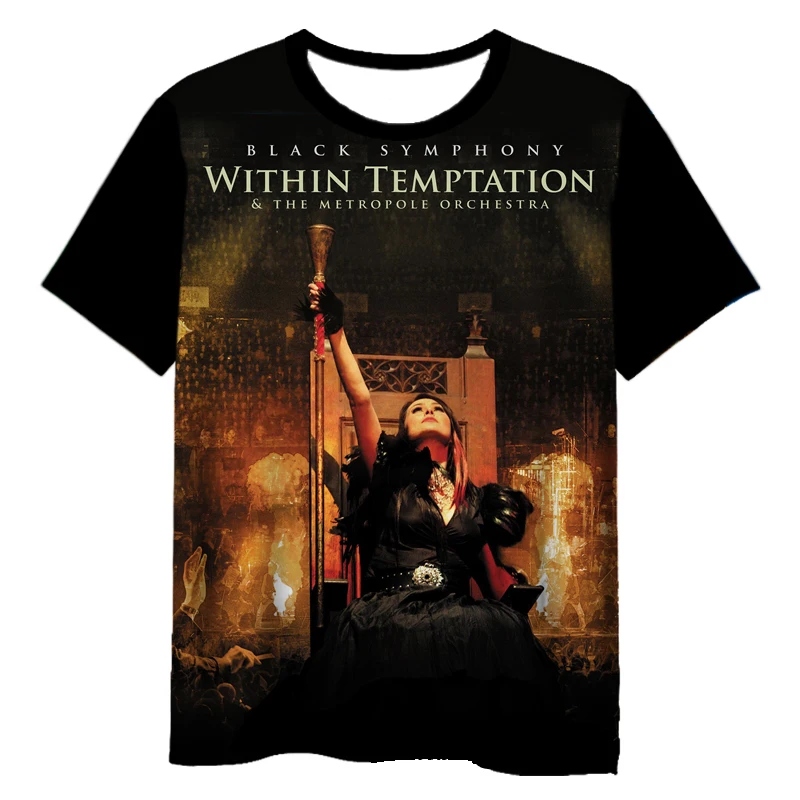 Within Temptation 3D Printed Casual T-shirts Short Sleeve Hip Hop Tee Shirts Harajuku Tops Fashion Clothing for Women/men