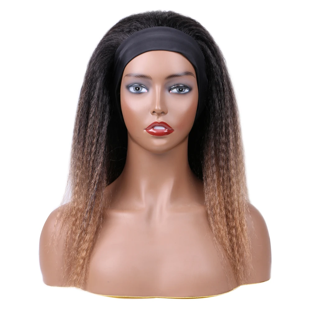 

Bellqueen Kinky Straight Headband Wig Glueless None Lace Soft Natural Synthetic Yaki Straight Headband Wig For Black Women
