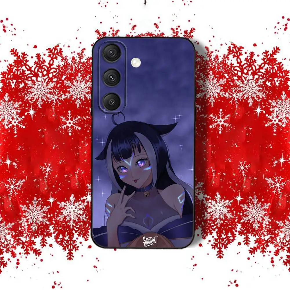 Etui na telefon z nadrukiem na całej powierzchni H-hylily V-Vshojo Vtuber-ES, czarne, do Samsunga S22, S24, S25, S23, S20, S30, S21, Ultra, 4G, Plus, 5G, Fe, Lite