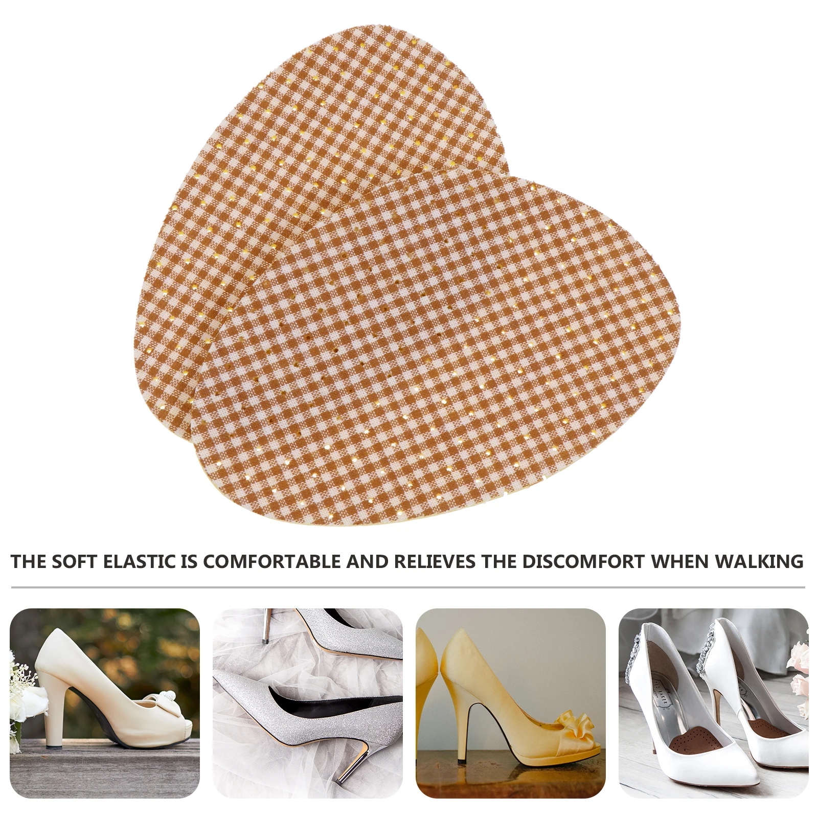 

10pcs Massage Foot Pain-Proof Insoles Forefoot Front Shoe Pads High-Heel Invisible Orthotic Inserts Comfortable Fabric Yellow