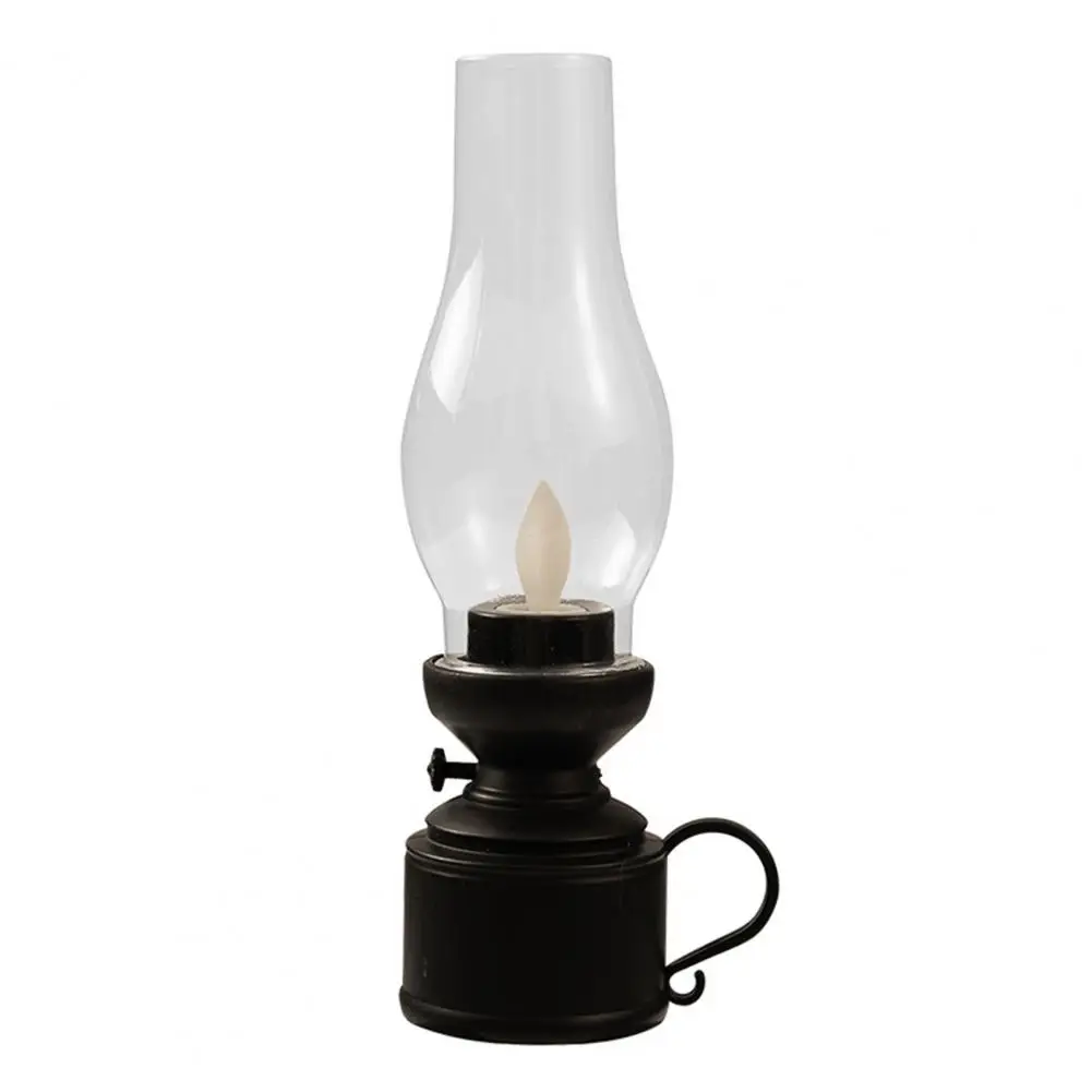 Vintage 80s Old-fashioned Lamp LED Candle Flickering Warm Light Home Decor Electronic Candle Lamp