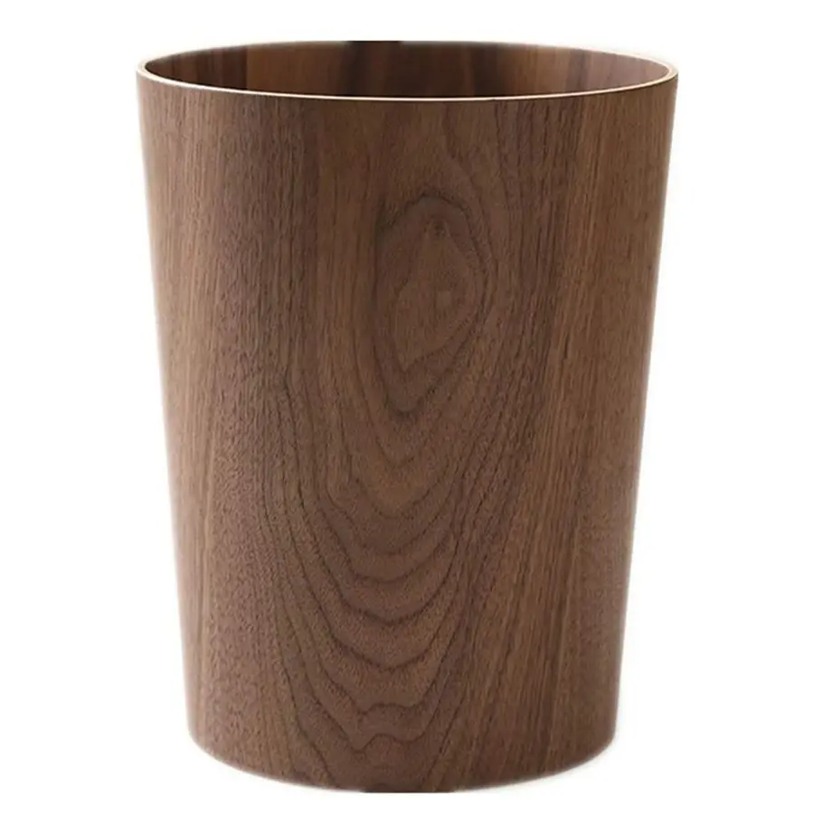 

Gallons Wood Trash Can Wastebasket for Home or Office, Japanesestyle natural wood Round Wastebasket, Lightweight, Sturdy for Und
