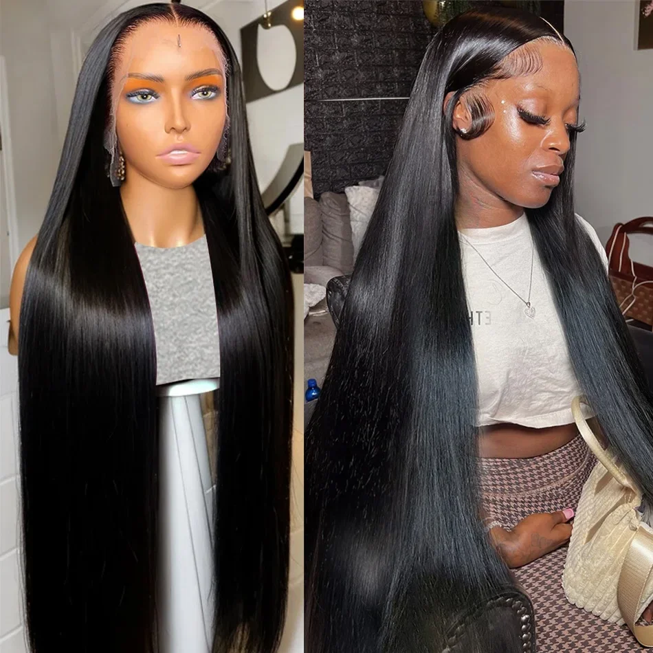 

200 Density Natural Black Bone Straight Lace Wig Made from 100%Human Hair 13x6 13x4HD Lace Front Wig 5x5 Glueless Wigs for Women