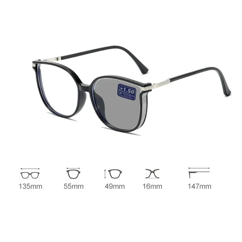 Ultralight Photochromic Far Sight Glasses for Women Men New Trendy Color Changing Sunglasses Finished Presbyopia Eyewear To +4.0