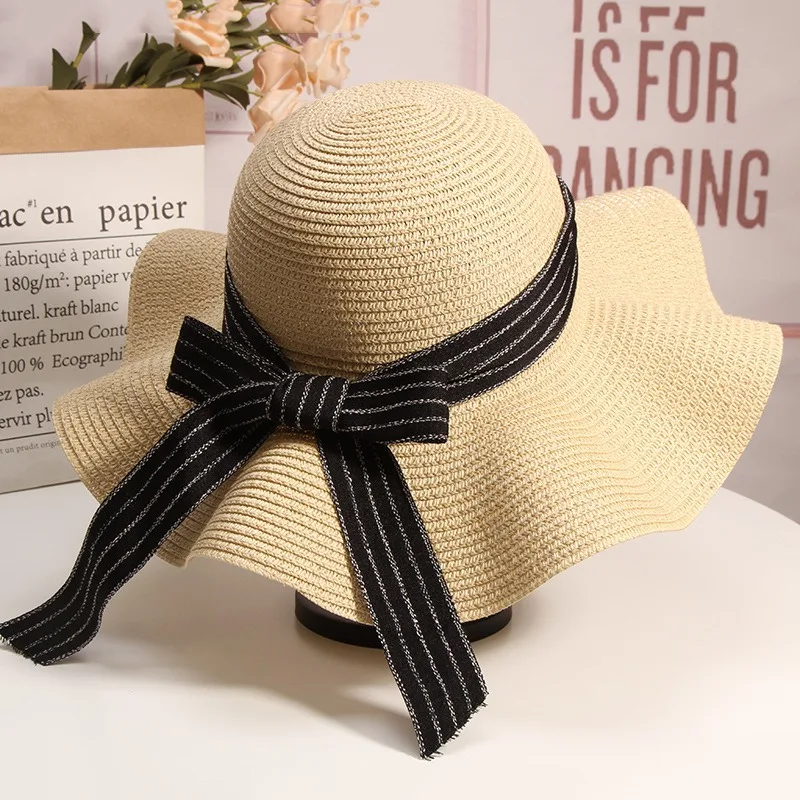 

Designer Brand Men's and Women's Spring Summer Sun Protection Beach Straw Hat Shade Breathable Beach Holiday Travel Wave Cap 모자