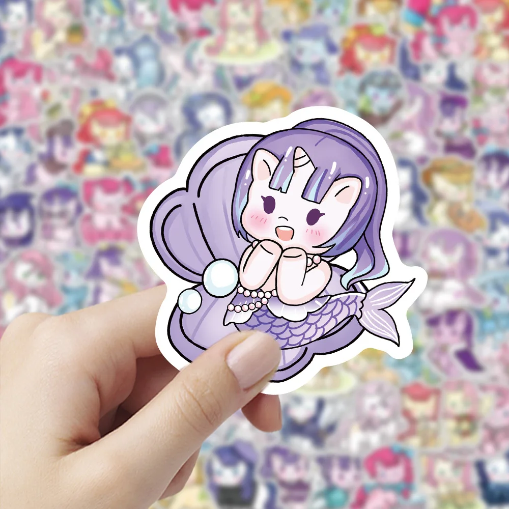 

50/100PCS Q Version of My Little Pony Cartoon Sticker DIY Phone Laptop Luggage Skateboard Graffiti Decals Fun for Kid