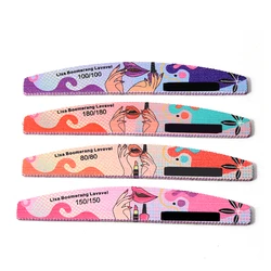5pcs Colorful Lip Series Nail Files Professional Nail Files Reusable Double Sided Emery Board 100/180 Grit Nail Manicure Tools
