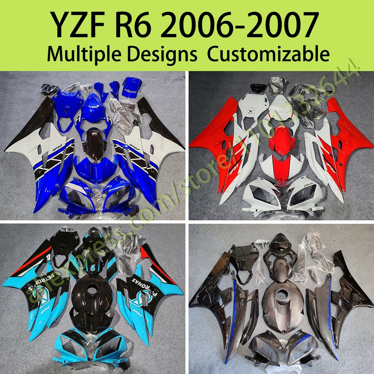 

For Yamaha YZF R6 2006 2007 Fairing Bodywork Kit Panel Set YZFR6 06 07 ABS Painted Fairings Injection Molding Fit