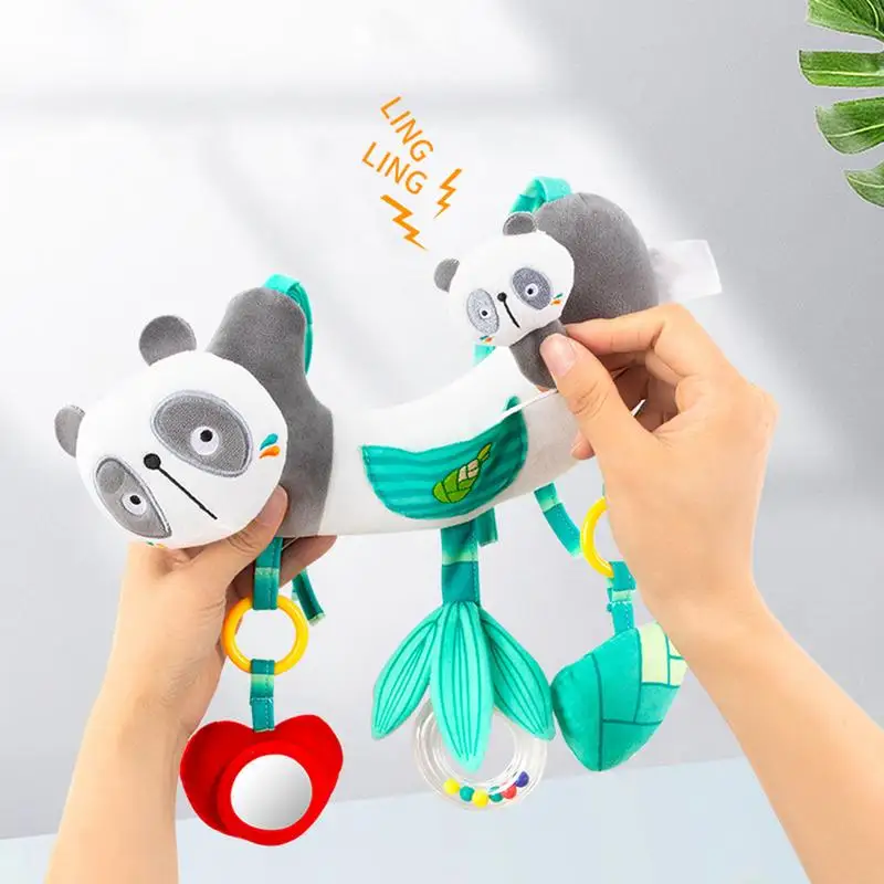 Animal Panda Rattle Teething Toy Montessori Preschool Learning Toy Newborn Crib Bed Bell Toddler Educational Car Seat Rattle toy