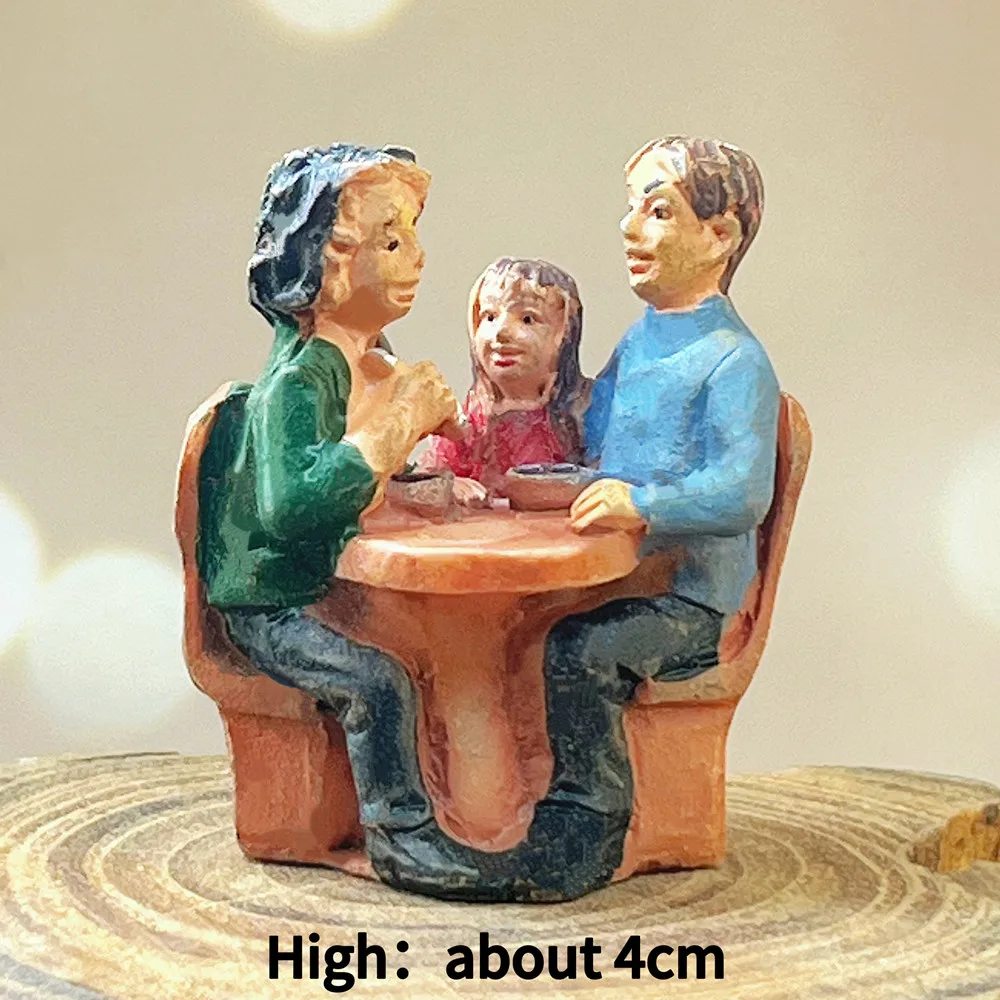 Mini Resin Scene People Figurines, Diorama Miniature Figures, Resin Travel Souvenir & Collectible