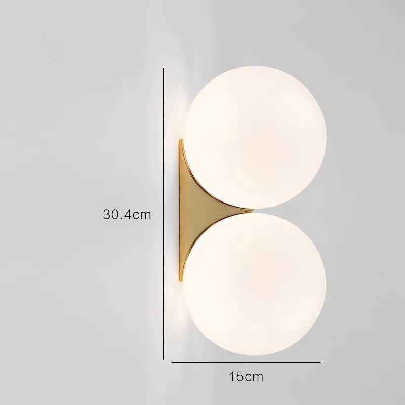 Milky White Glass Ball Wall Lamp Simple Aisle Corridor Decorative Light LED Bedroom Bedside Wall Lamp