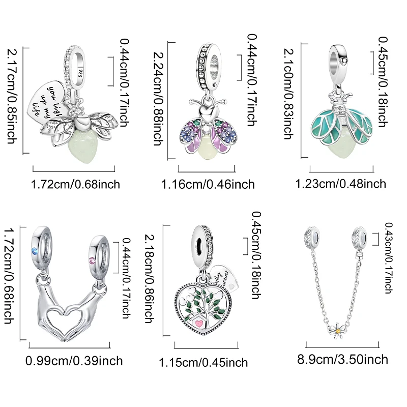 NEW 925 Sterling Silver Dragonfly Spacer Cute Puppy Charms Beads Animal Fit Diy Bracelet  Making Gift Of Personalized Jewelry