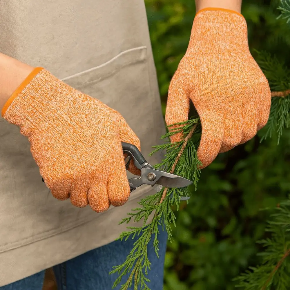 

5 Level Anti-cut Gloves HPPE Wear-Resistant Cut Resistant Gloves Stab Resistant Professional Safety Work Gloves Food Processing