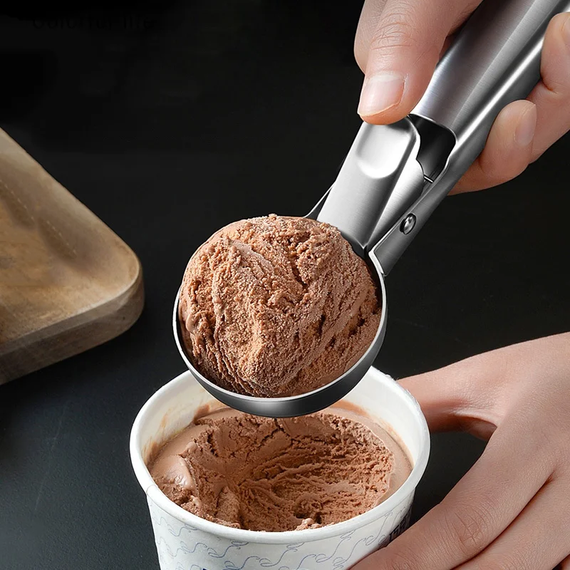 

1 Pcs Nonstick Anti-Freeze Ice Cream Scoop Aluminum Alloy Ice Cream Spoon Watermelon Ball Cookie Dough Scoop Ice Cream Tools
