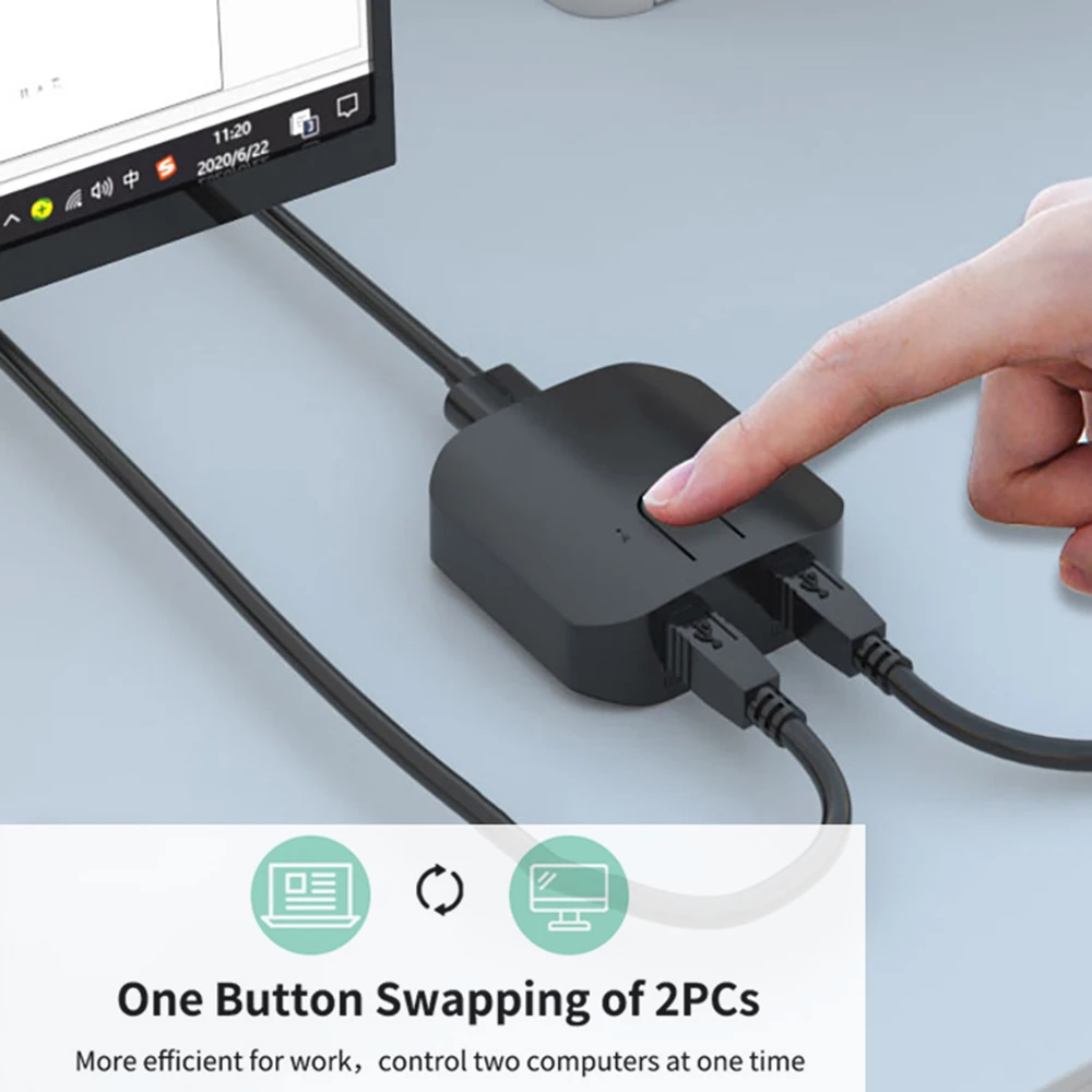 Portable USB 3.0 HD KVM Switch 1080P Capture Box USB 2.0 KVM Splitter For Sharing Monitor Printer Keyboard Mouse