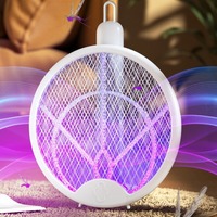 Wall Mounted Foldable Mosquito Killler USB Charging Handheld Fly Swatter Rotatable Lure Fly Electric Mosquito Killler Outdoor