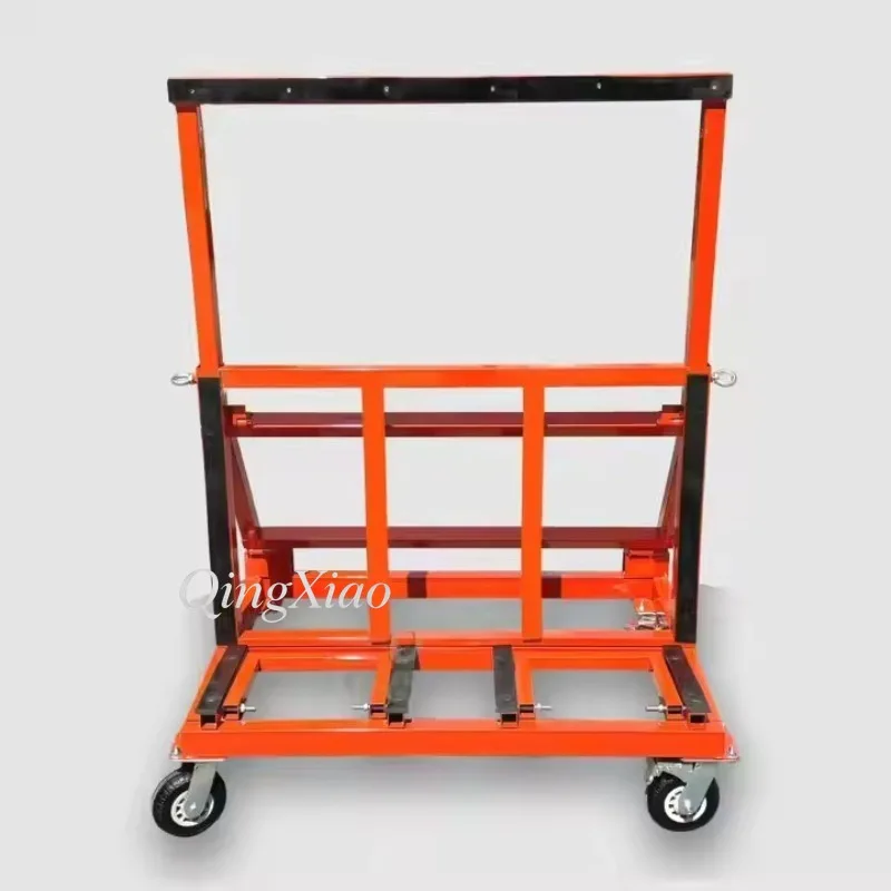 Foldable Thickened Sheet Metal Platform Glass Transport Trolley Cart For Factory Workshop Building Glass Handling Transportation