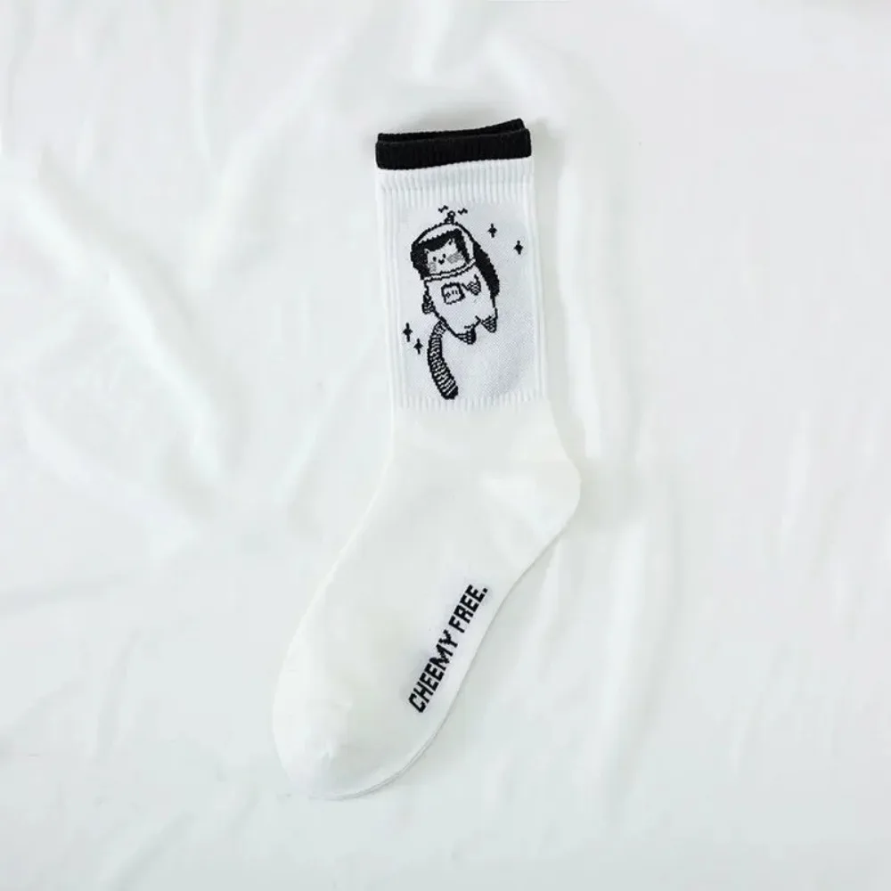 Long Tube Sock Male Japanese College Style Korean Sports Socks Couple Mens Sock High Top Female Trendy Cotton Socks Calcetines