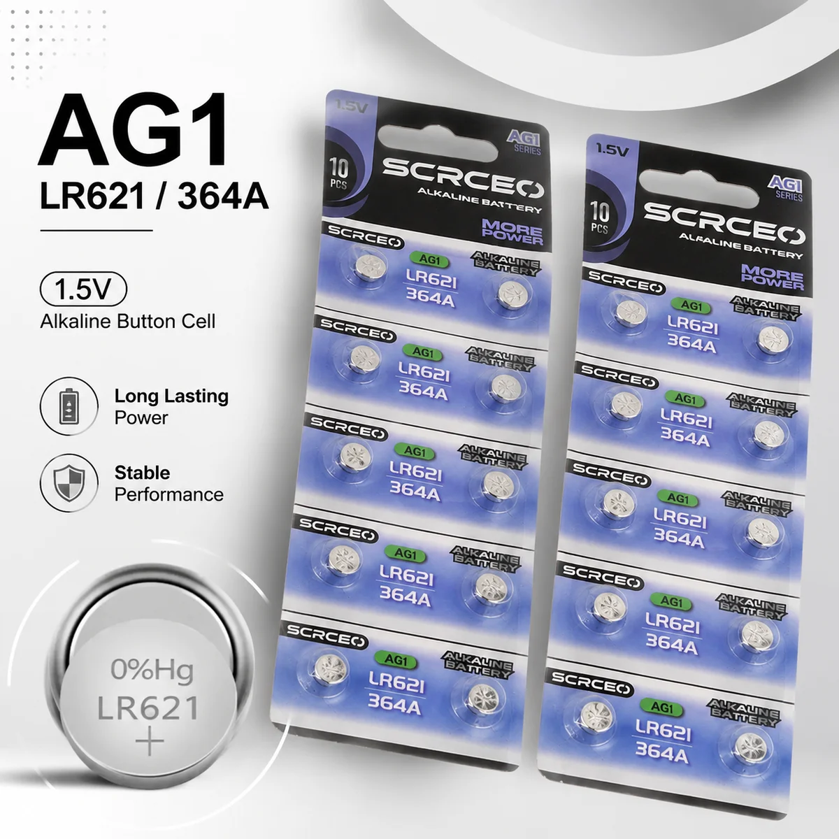 Button Cell Battery AG1 LR621 1.55V 10-20Pcs, 364 164 531 SR621 SR621SW SR60 Coin Cells For Watch Toy Remote Calculator Use
