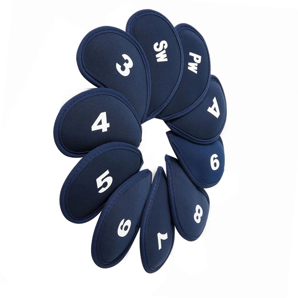 

11 Pcs Golf Club Head Covers Mallet Putter Cap Iron Headcover Thicken Elastic Dust Proof Portable Long Lasting