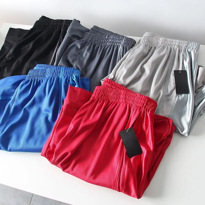 Glossy Sports Basketball Men\'s Shorts Outdoor Fitness Pockets Male Plus Size Casual Bottoms