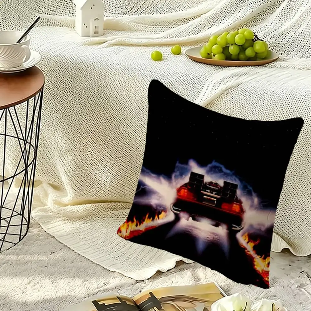 Moive B-Back to the F-Future Square Double-Sided printed Pillow Case Bedroom Bedside Pillow Sofa Cushion Cover