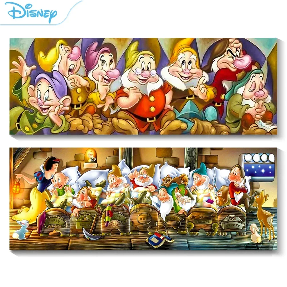 DIY Disney Diamond Painting Snow White and Dwarf Family Portrait All Diamond Mosaic Cross Stitch Cartoon Picture Children's Gift