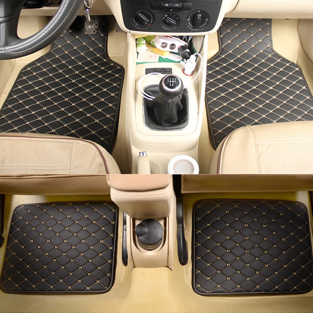 For Citroen C2 C3 C4 Cactus C5 C4 Picasso C6 DS3 DS4 DS5 5Seats Auto Foot Pads PU Leather Car Floor Mats Car Interior Parts Rugs