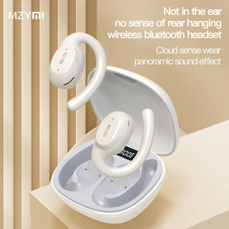 

MZYMI Open Ear X3 Wireless Earphone Sport Gaming Earbuds Bluetooth Touch Control Ear Hook Headphone With Charging Case With Mic