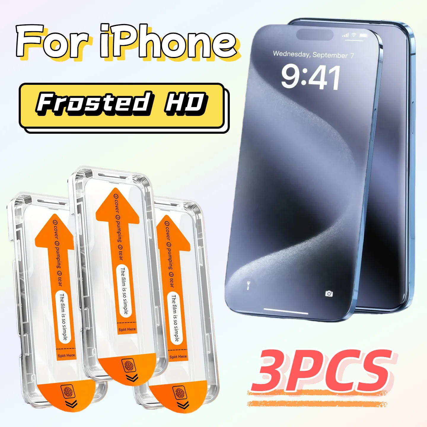 

3PCS Matte HD Tempered Glass Screen Protector for iPhone 17/16 Pro Max, 15 Plus/14/13 Pro & Air, Dust-Free, Bubble-Free