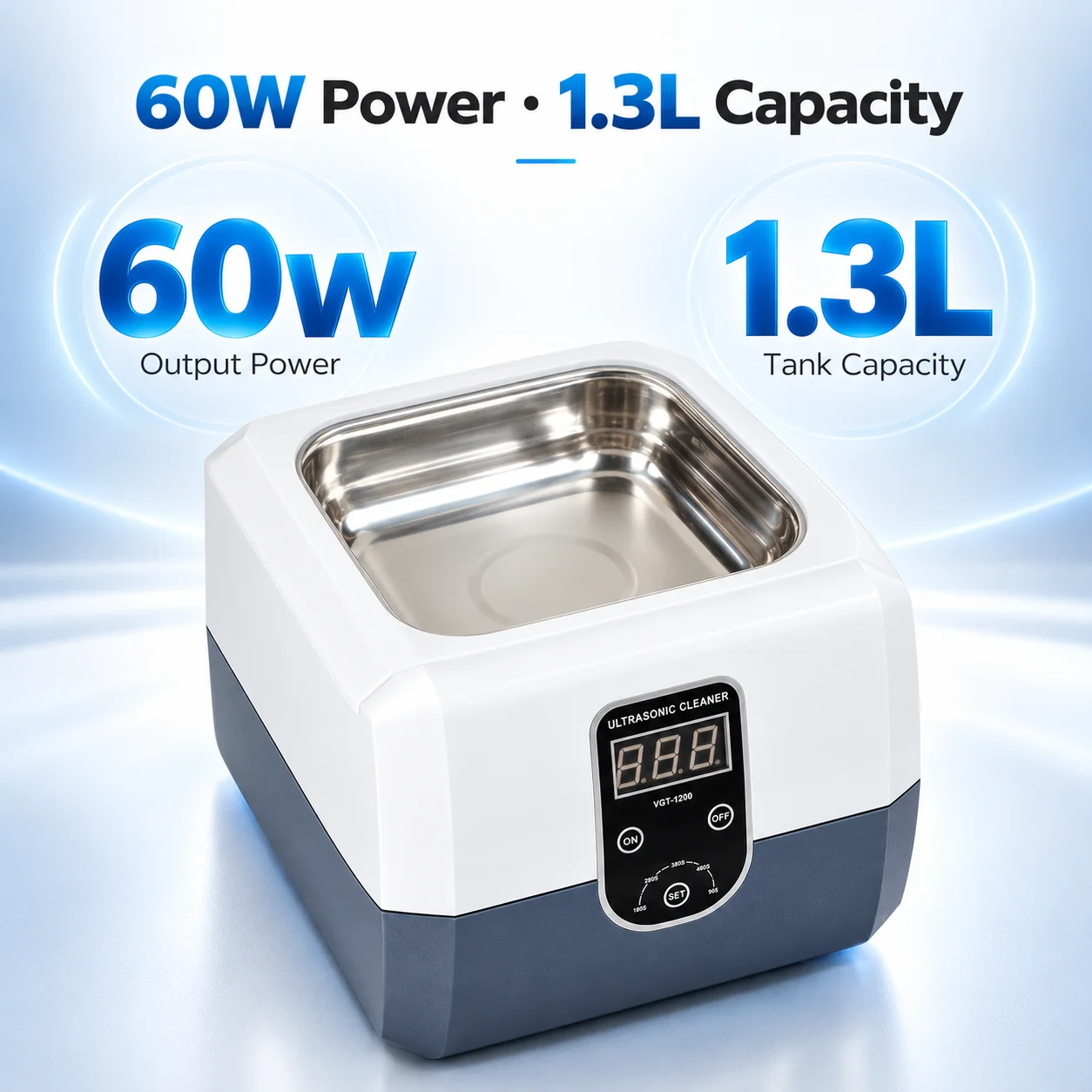 1Pcs Ultrasonic Cleaner 1.3L 6 - Ultrasonic Jewelry Cleaner Digital Timer 评论和价格