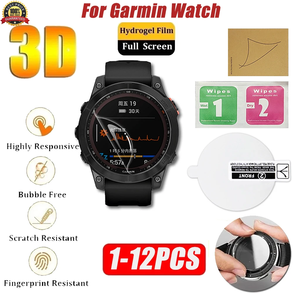 Protective Hydrogel Film on Garmin Fenix 7X 7S 7 6X 6S 6 Pro Fenix 5X 5S 5 Plus Screen Protector Foil Guard