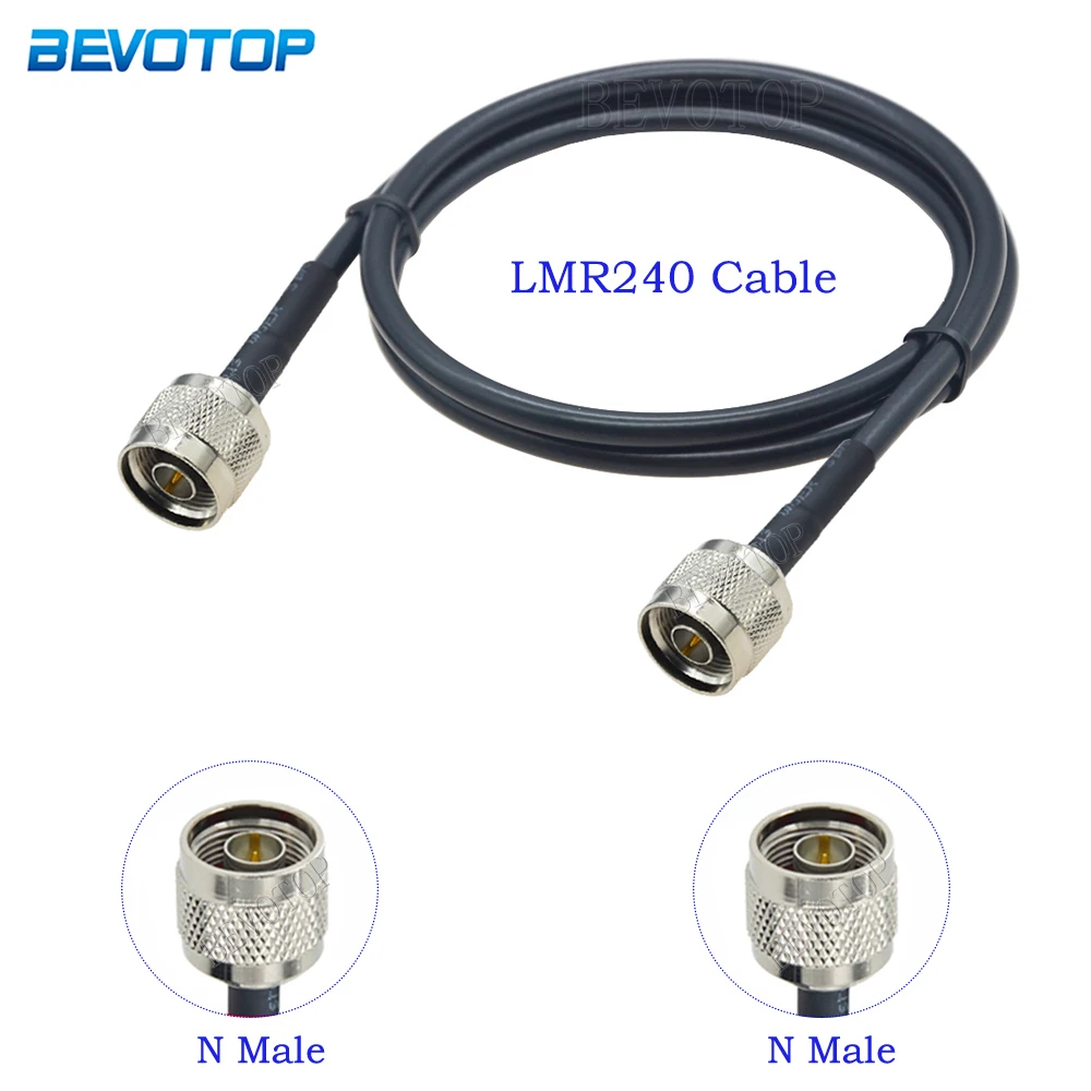 LMR240 Cable N Male Plug to N Male RF Connector Cable LMR-240 50-4 Low Loss 50 ohm Coax Pigtail Jumper Extension Cord 15cm-30m