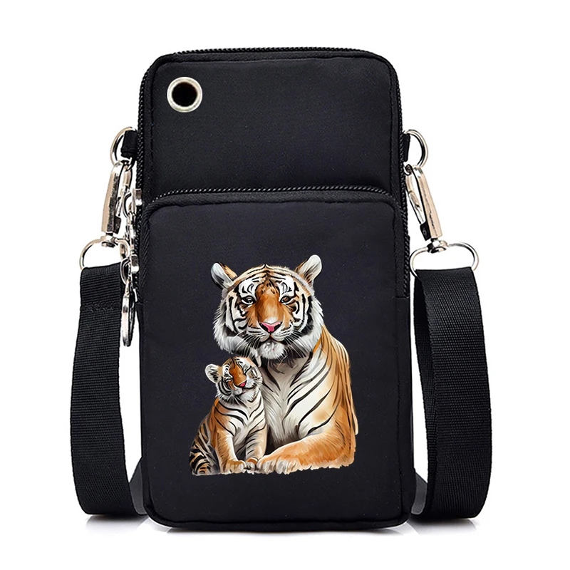 Mom & Baby Cute Lion Printed Women Mobile Phone Bag Flower Unicorn Animals Mama Mobile Shoulder Bag Women Wallet Crossbody Bags