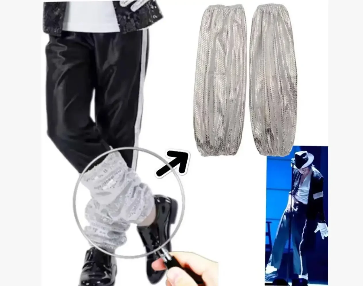 Michael Jackson Cosplay Accessories Set Includes Hat Wig MJ Imitation Costume Props For Halloween Christmas Carnival Theme Party