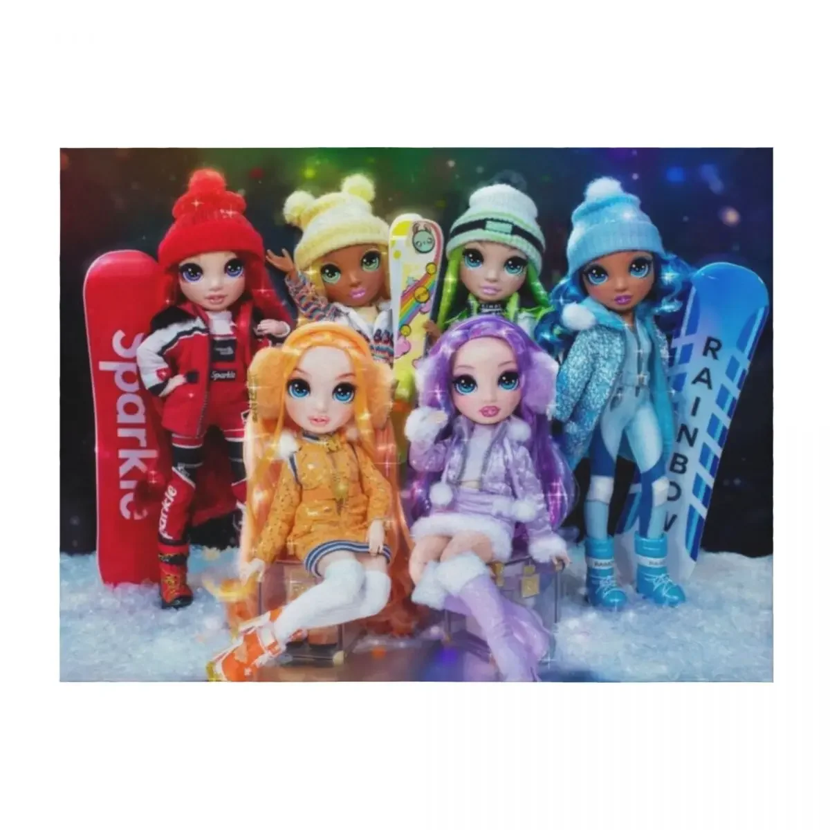 

Rainbow High Winter Break Throw Blanket sofa bed Furrys Decorative Beds Large Blankets