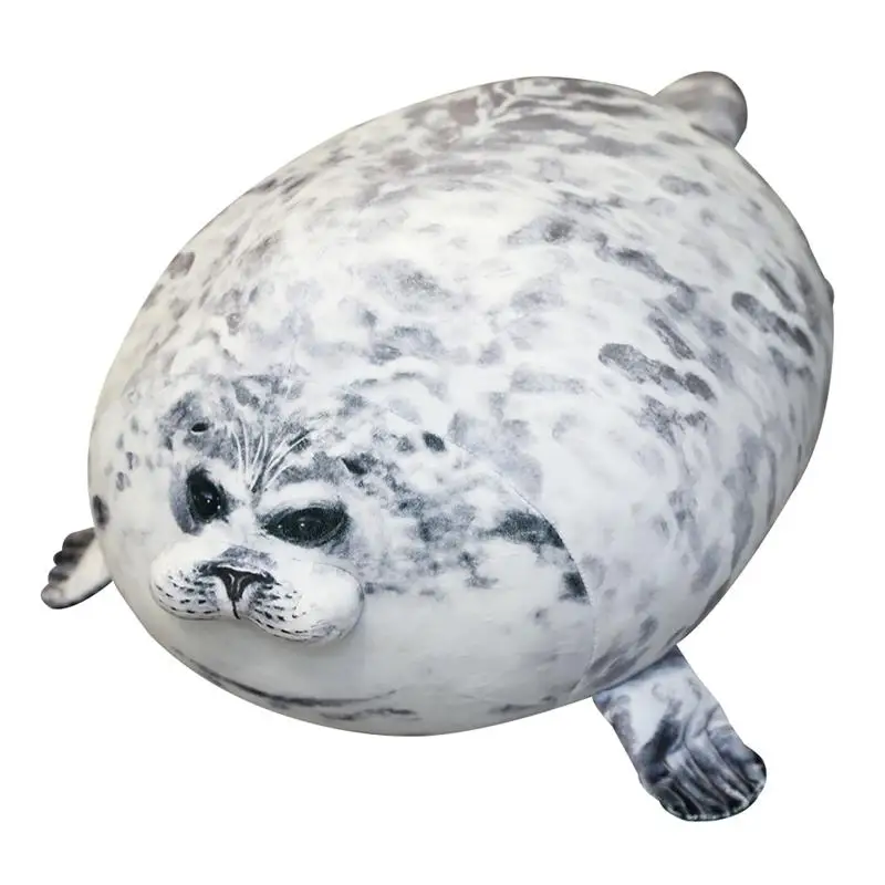 

80CM New Simulated Seal Plush Toy Soft Stuffed Sea Ocean Animal Wild Gray Seal Pillow Accompany Doll Toys for Kids Girls Gift