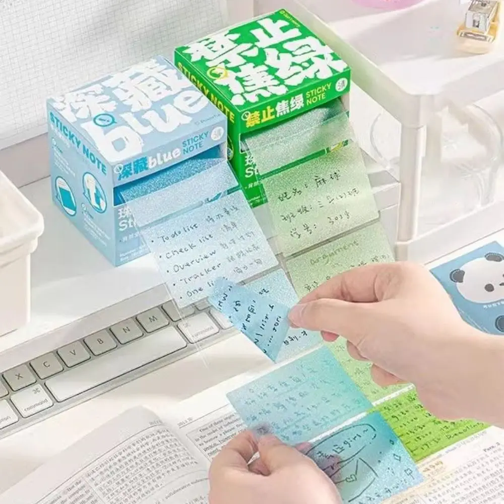 

126Sheets Transparent Pearl Pearlescent Sticky Tabs Back Full Adhesive Aesthetic Stationery Pull-Out Label Stickers Blank