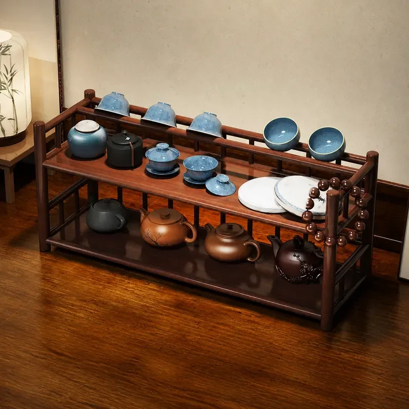 Desktop Teapot Rack Small Office Bogu Shelf Tea Cup Holder Tea Set Storage Organizer for Tea Room Table Finishing Display